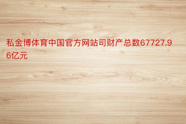私金博体育中国官方网站司财产总数67727.96亿元