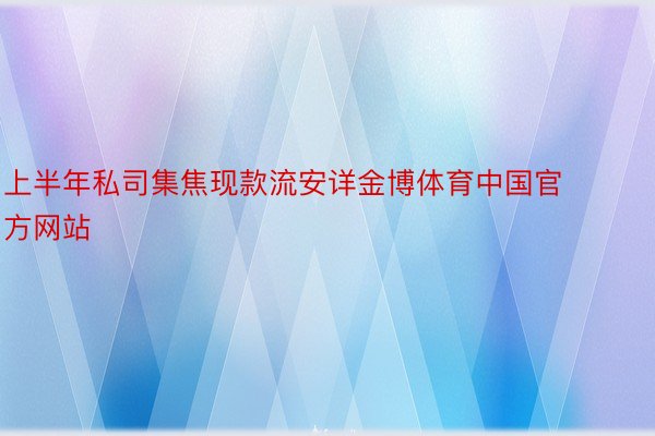 上半年私司集焦现款流安详金博体育中国官方网站